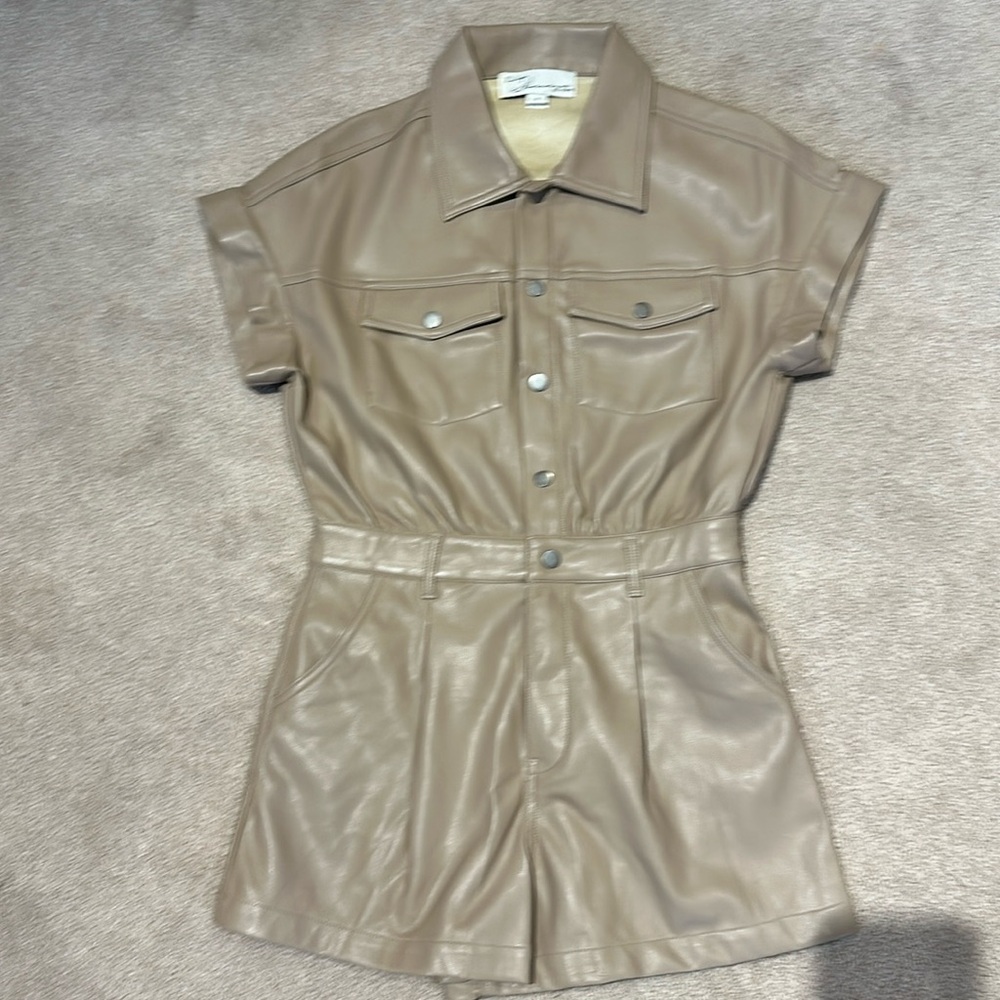 Vintage Havana tan leather romper